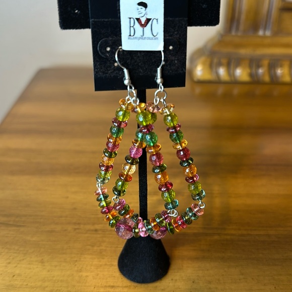 BJC Jewelry - Multi-Colored Quartz Dangle Earrings. Blends with any outfit.
